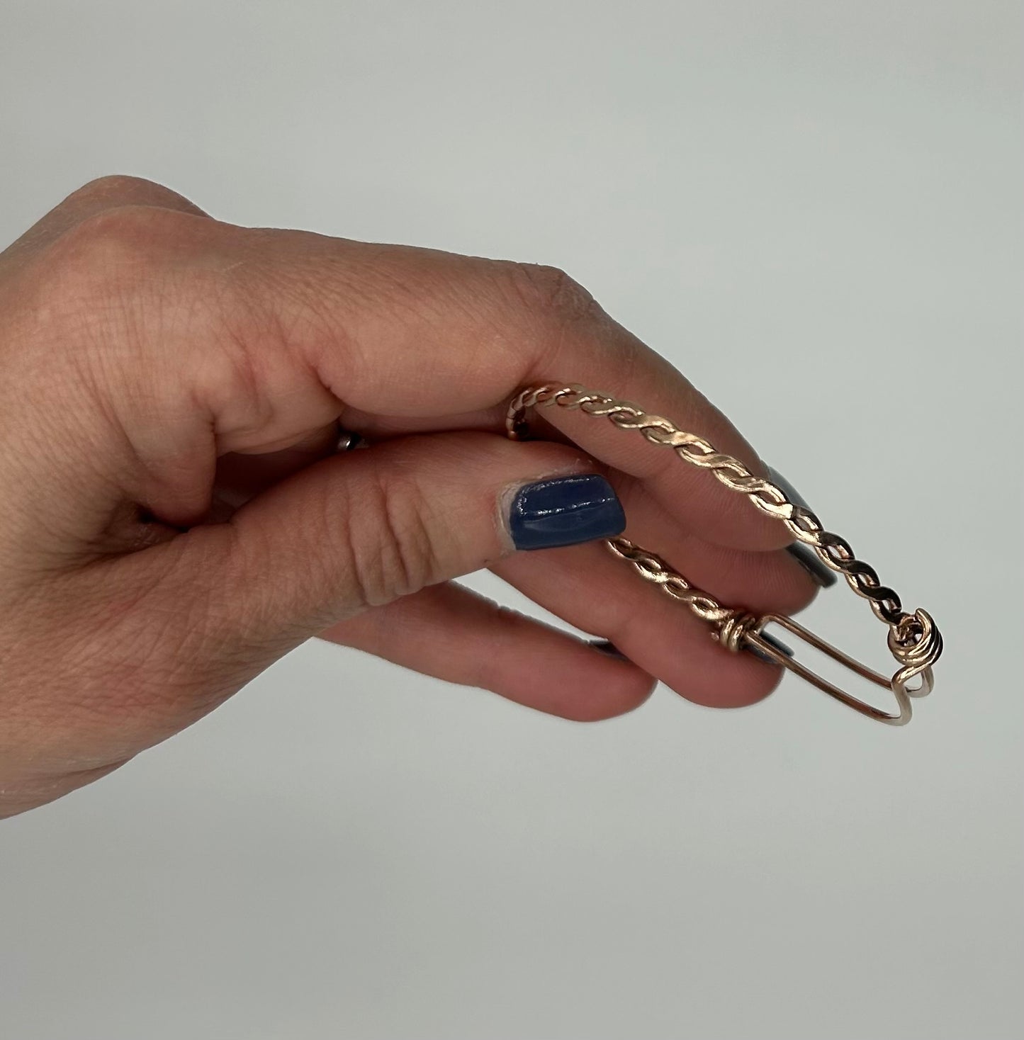 Rose Gold Plated Bracelet w/ Customizable Round Pendant