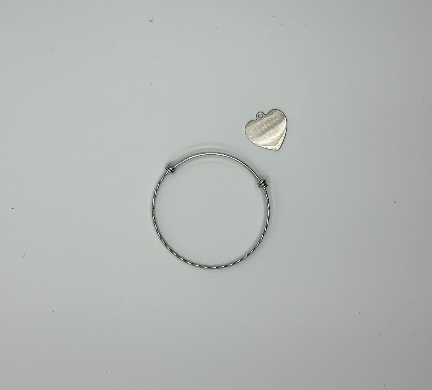 Silver Plated Bracelet w/ Customizable Heart Pendant